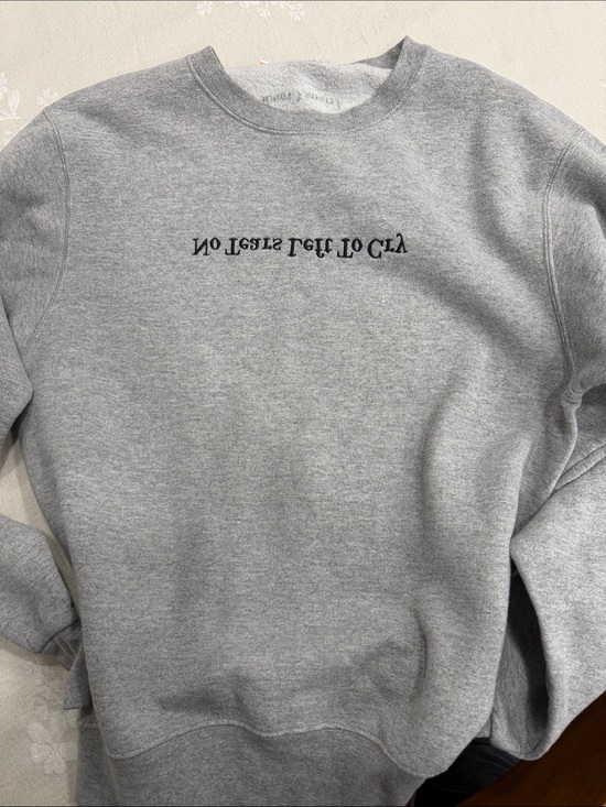 Ariana Grande Tops - Ariana Grande Grey Crewneck Sweatshirt with Reversed Black Script